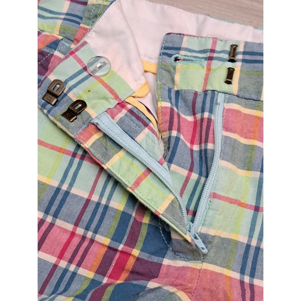 J. Crew Womens Multi-Color Plaid Cotton Shorts 2014 Summer Madras Size 4
